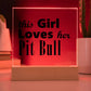 Pit Bull - Square Acrylic Plaque With LED Base