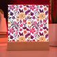 Mexican Floral Fiesta Pattern 064 - Square Acrylic Plaque With LED Base