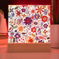 Mexican Floral Fiesta Pattern 072 - Square Acrylic Plaque With LED Base