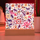 Mexican Floral Fiesta Pattern 003 - Square Acrylic Plaque With LED Base