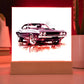 Muscle Car 02 - Square Acrylic Plaque With LED Base