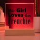 Frenchie - Square Acrylic Plaque With LED Base