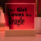 Beagle - Square Acrylic Plaque With LED Base