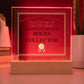 World's Greatest Rocks Collector - Square Acrylic Plaque With LED Base
