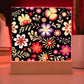 Mexican Floral Fiesta Pattern 032 - Square Acrylic Plaque With LED Base