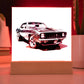 Muscle Car 09 - Square Acrylic Plaque With LED Base