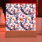 Mexican Floral Fiesta Pattern 022 - Square Acrylic Plaque With LED Base