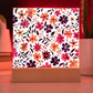 Mexican Floral Fiesta Pattern 008 - Square Acrylic Plaque With LED Base