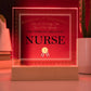 World's Greatest Nurse - Square Acrylic Plaque With LED Base