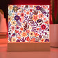 Mexican Floral Fiesta Pattern 010 - Square Acrylic Plaque With LED Base