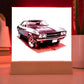 Muscle Car 05 - Square Acrylic Plaque With LED Base