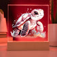 Cute Sea Turtle 014 - Square Acrylic Plaque With LED Base