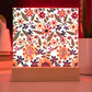 Mexican Floral Fiesta Pattern 007 - Square Acrylic Plaque With LED Base