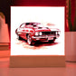 Muscle Car 06 - Square Acrylic Plaque With LED Base
