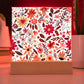 Mexican Floral Fiesta Pattern 004 - Square Acrylic Plaque With LED Base