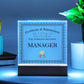 World's Greatest Manager - Square Acrylic Plaque With LED Lights
