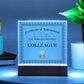 World's Greatest Colleague - Square Acrylic Plaque With LED Lights