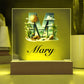 Mary (Summer Beach) - Square Acrylic Plaque With LED Base