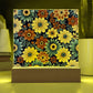 Mexican Floral Fiesta Pattern 045 - Square Acrylic Plaque With LED Base