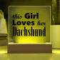Dachshund - Square Acrylic Plaque With LED Base