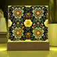 Mexican Floral Fiesta Pattern 046 - Square Acrylic Plaque With LED Base
