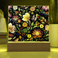 Mexican Floral Fiesta Pattern 031 - Square Acrylic Plaque With LED Base