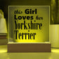 Yorkshire Terrier - Square Acrylic Plaque With LED Base