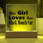 Black Mouth Cur - Square Acrylic Plaque With LED Base