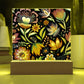 Mexican Floral Fiesta Pattern 052 - Square Acrylic Plaque With LED Base