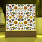 Mexican Floral Fiesta Pattern 020 - Square Acrylic Plaque With LED Base