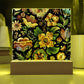Mexican Floral Fiesta Pattern 068 - Square Acrylic Plaque With LED Base