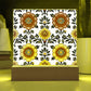 Mexican Floral Fiesta Pattern 044 - Square Acrylic Plaque With LED Base