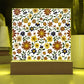 Mexican Floral Fiesta Pattern 017 - Square Acrylic Plaque With LED Base