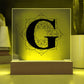 Magnolia Mandala Alphabet Letter G - Square Acrylic Plaque With LED Base