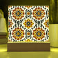 Mexican Floral Fiesta Pattern 047 - Square Acrylic Plaque With LED Base