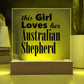 Australian Shepherd - Square Acrylic Plaque With LED Base