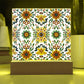 Mexican Floral Fiesta Pattern 070 - Square Acrylic Plaque With LED Base