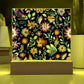 Mexican Floral Fiesta Pattern 053 - Square Acrylic Plaque With LED Base