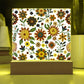 Mexican Floral Fiesta Pattern 026 - Square Acrylic Plaque With LED Base