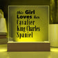 Cavalier King Charles Spaniel - Square Acrylic Plaque With LED Base