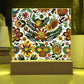 Mexican Floral Fiesta Pattern 051 - Square Acrylic Plaque With LED Base