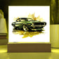 Muscle Car 03 - Square Acrylic Plaque With LED Base