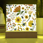 Mexican Floral Fiesta Pattern 019 - Square Acrylic Plaque With LED Base