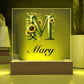 Mary (Sunflowers) - Square Acrylic Plaque With LED Base
