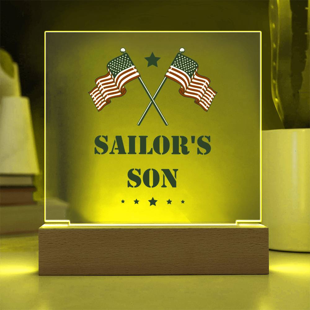 Sailor's Son - Square Acrylic Plaque With LED Base