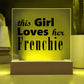 Frenchie - Square Acrylic Plaque With LED Base