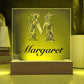 Margaret (Lavender Flowers) - Square Acrylic Plaque With LED Base