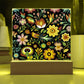 Mexican Floral Fiesta Pattern 055 - Square Acrylic Plaque With LED Base