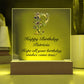 Happy Birthday Patricia (Lavender Flowers) - Square Acrylic Plaque With LED Base