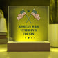 Korean War Veteran's Cousin - Square Acrylic Plaque With LED Base